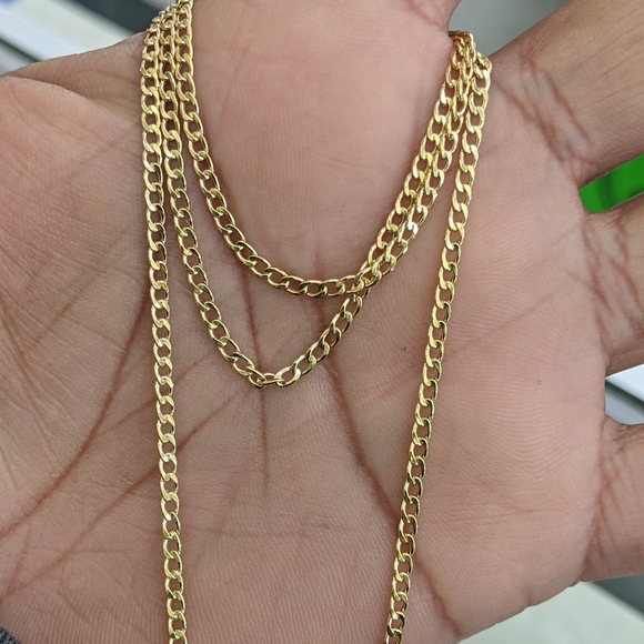 10kt Real Gold Cuban Curb Style Chain 2.3 mm 22 Inches